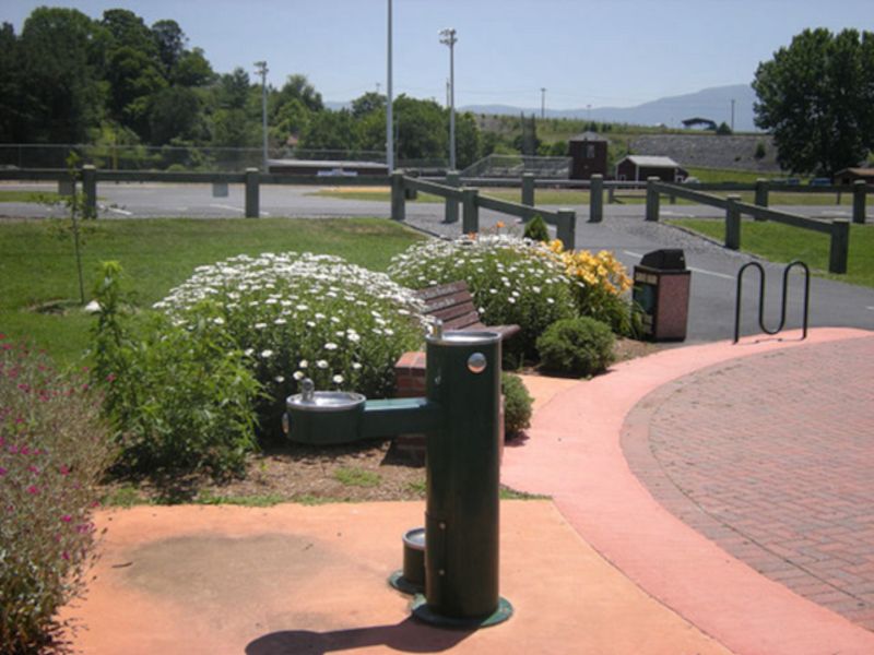 Drinking Fountain at Entrance at Bulldog Field to Hawksbill Greenway Luray VA